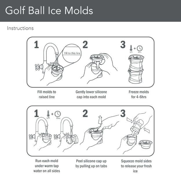19th Hole Rocks – Golf Ball Ice Mold Set (2-Pack, Green)