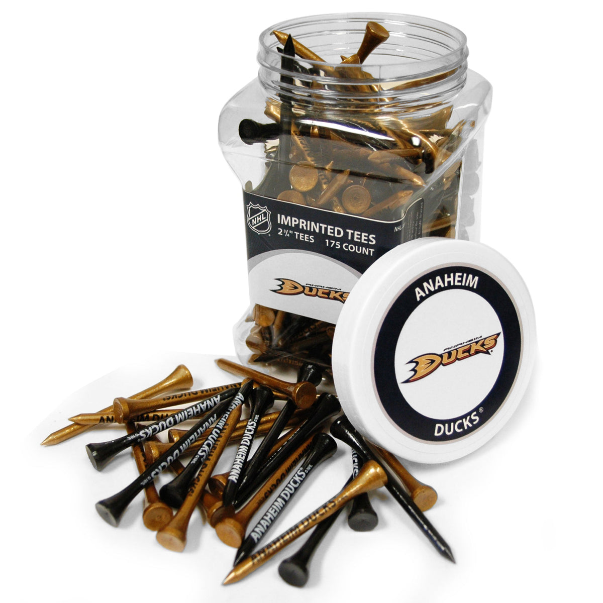 Anaheim Ducks 175-count golf tee jar with team-imprinted tees