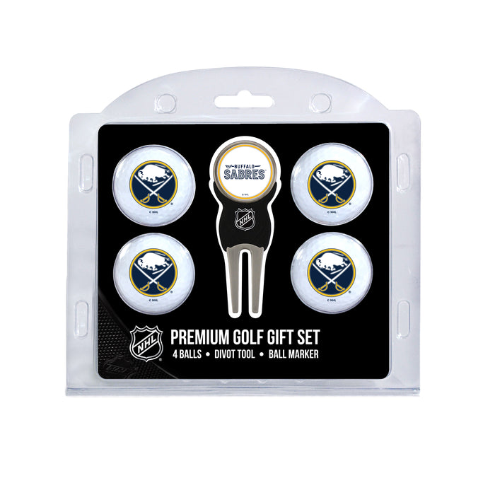 Buffalo Sabres four ball golf gift set with divot tool and ball marker