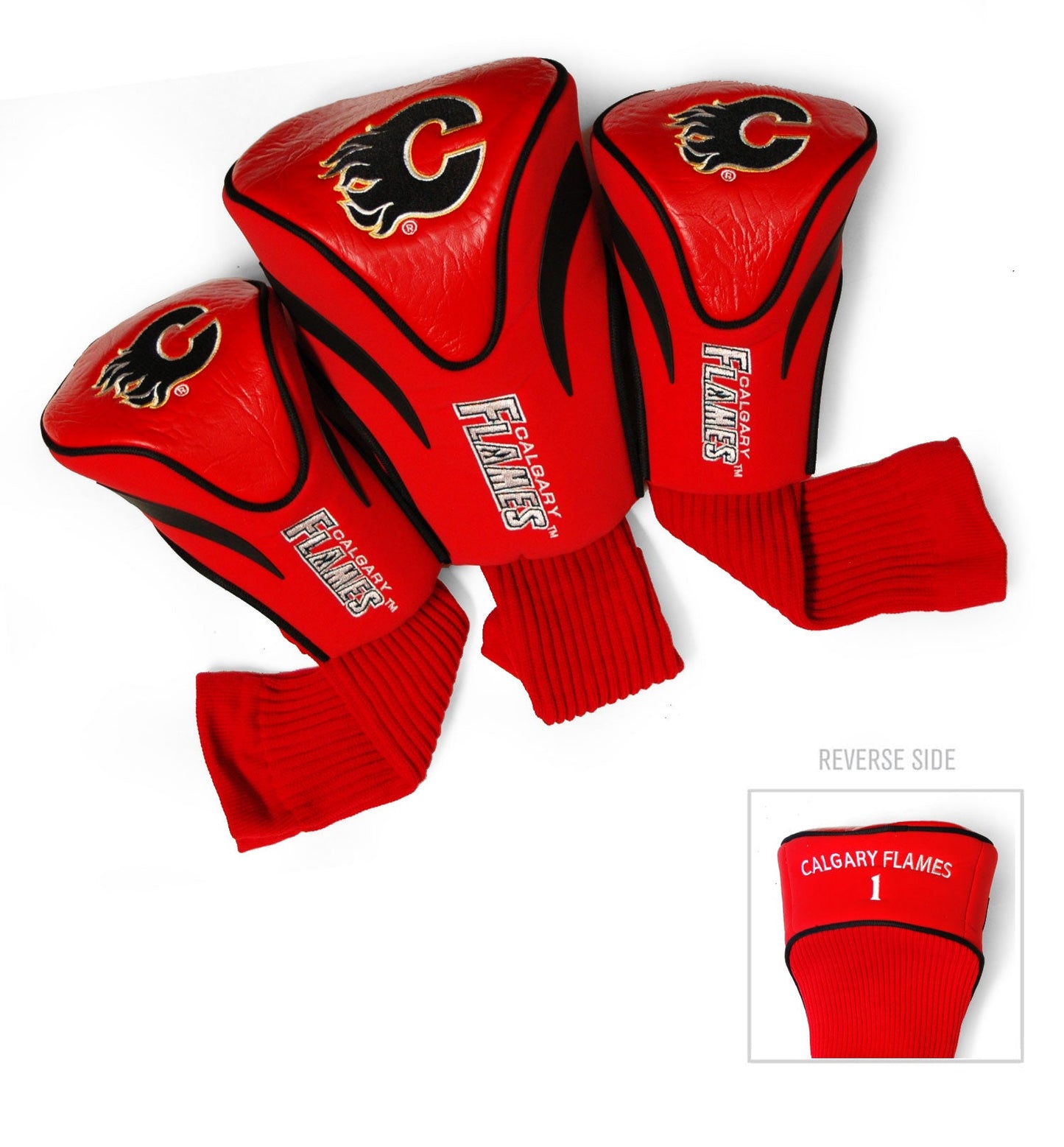 Calgary Flames 3 Pack Contour Sock Headcovers - Club Rehab