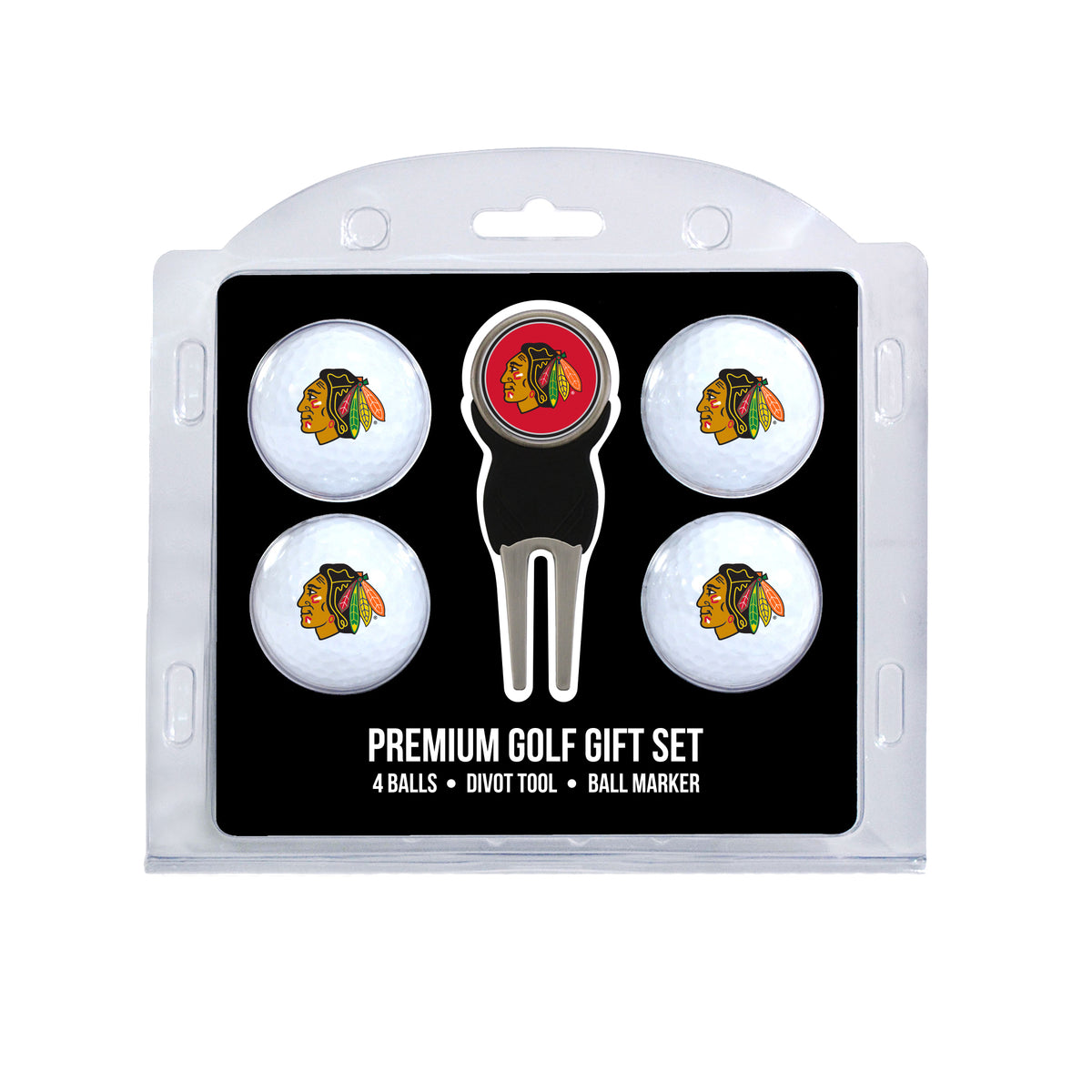 Chicago Blackhawks 4-Ball Golf Gift Set