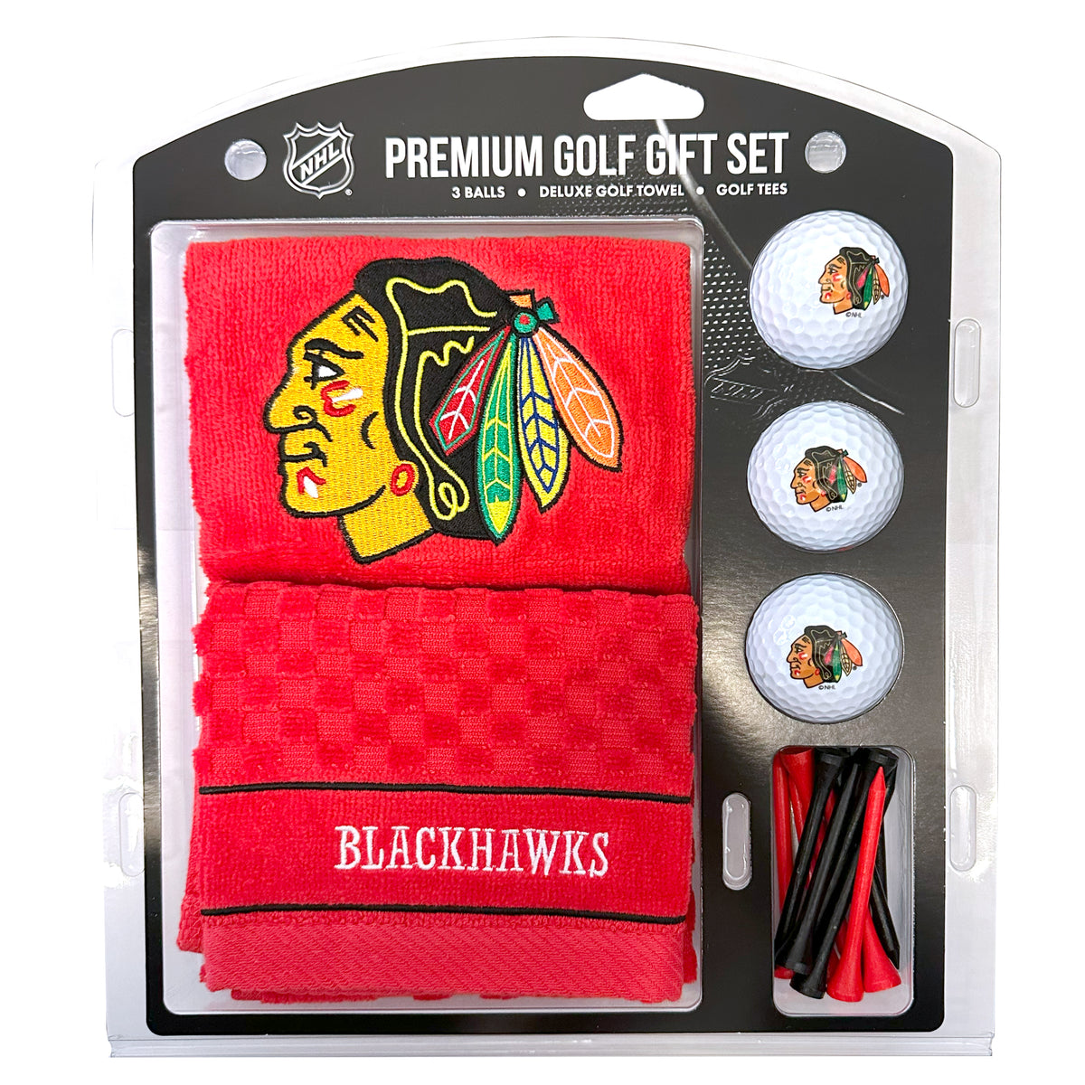 Chicago Blackhawks Embroidered Towel Golf Gift Set