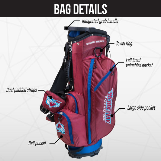 Colorado Avalanche Fairway Stand Bag - Image 3 - Club Rehab