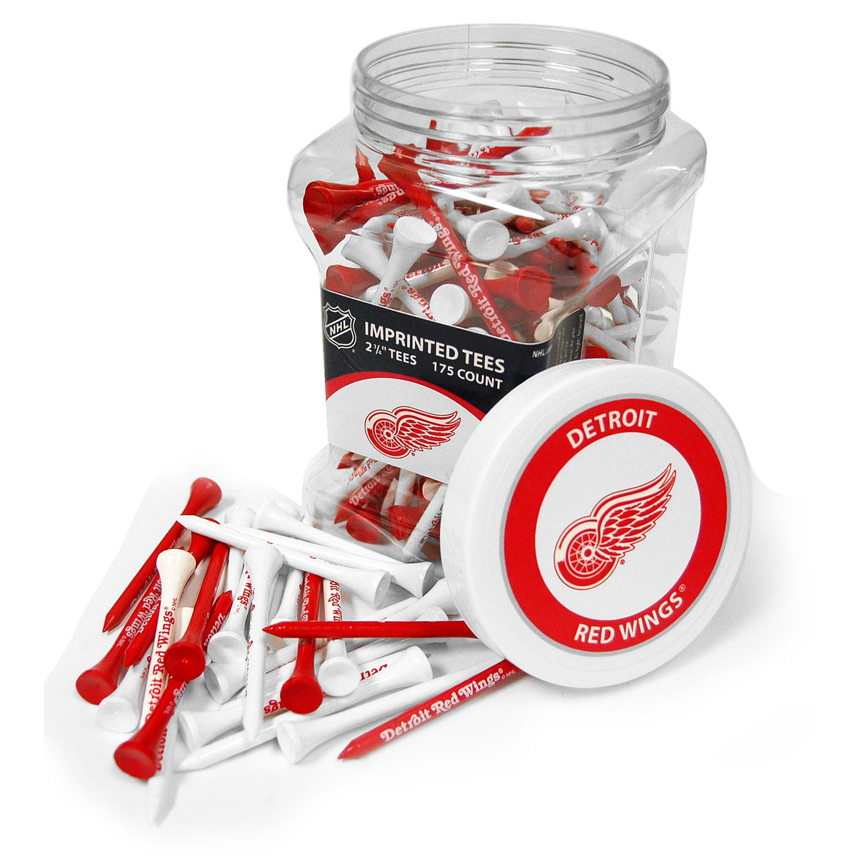 Detroit Red Wings 175-count golf tee jar with team-imprinted tees