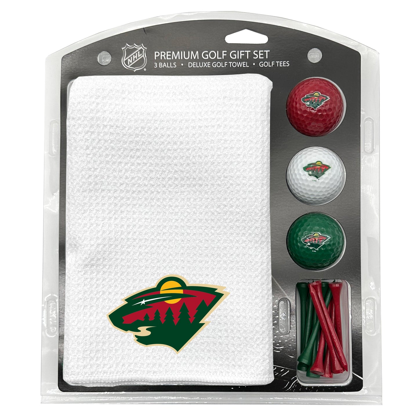 Minnesota Wild White Microfiber Towel Golf Gift Set - Club Rehab