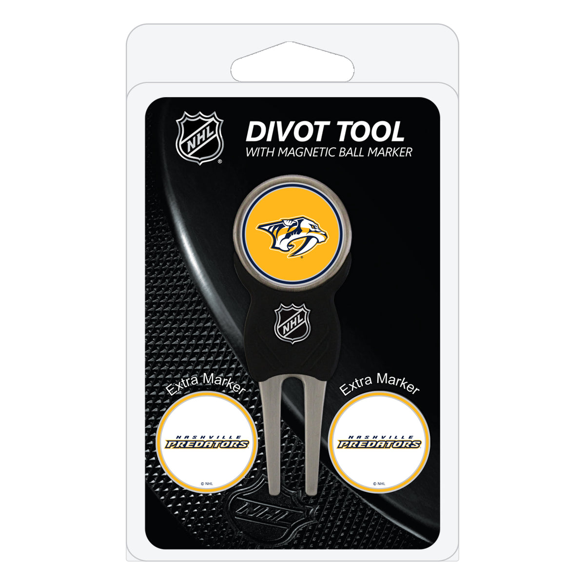 Nashville Predators divot repair tool and three ball markers