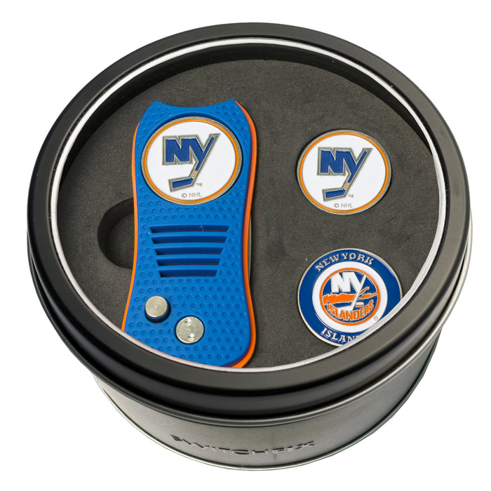 New York Islanders Switchblade divot tool and ball marker tin gift set