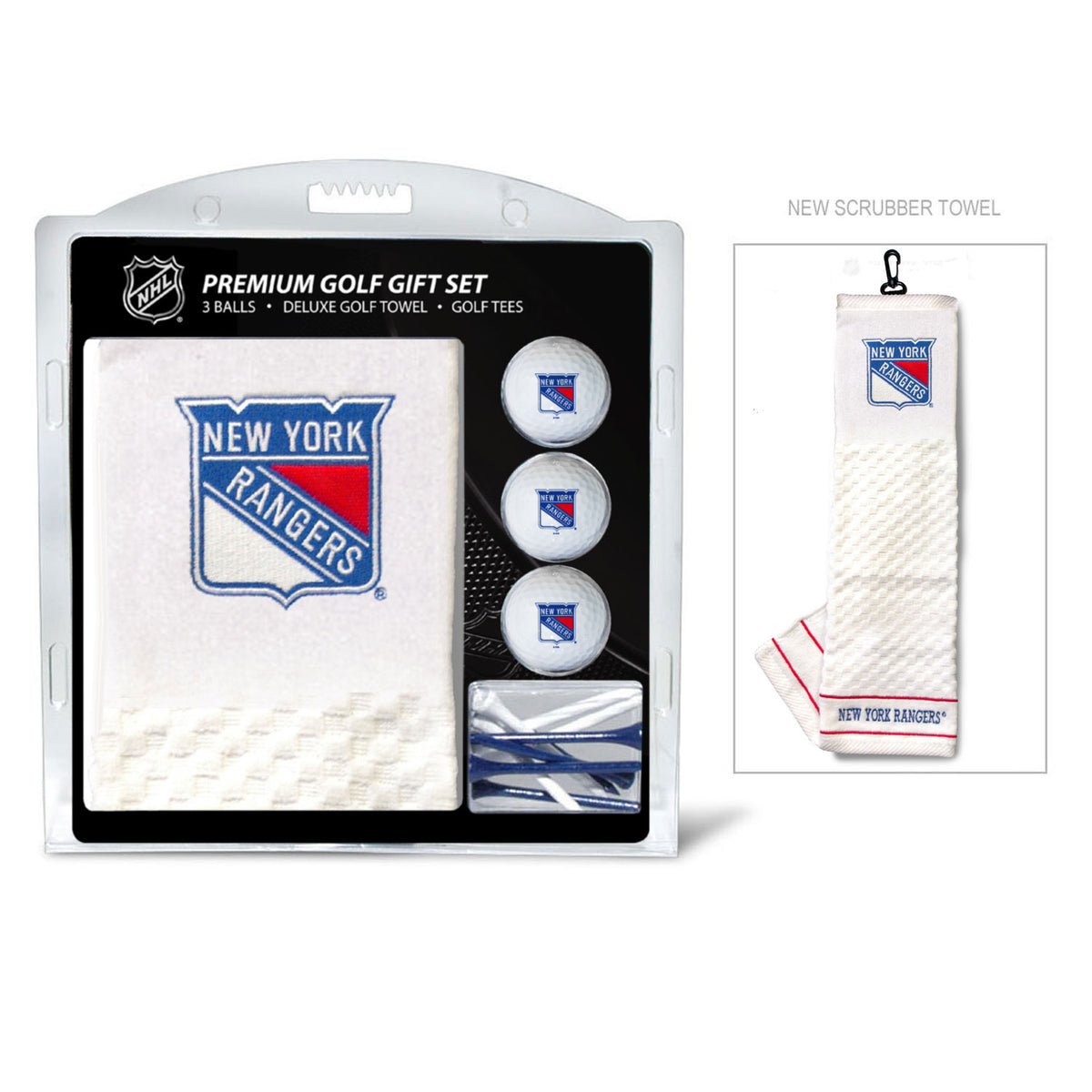 New York Rangers Embroidered Towel Golf Gift Set