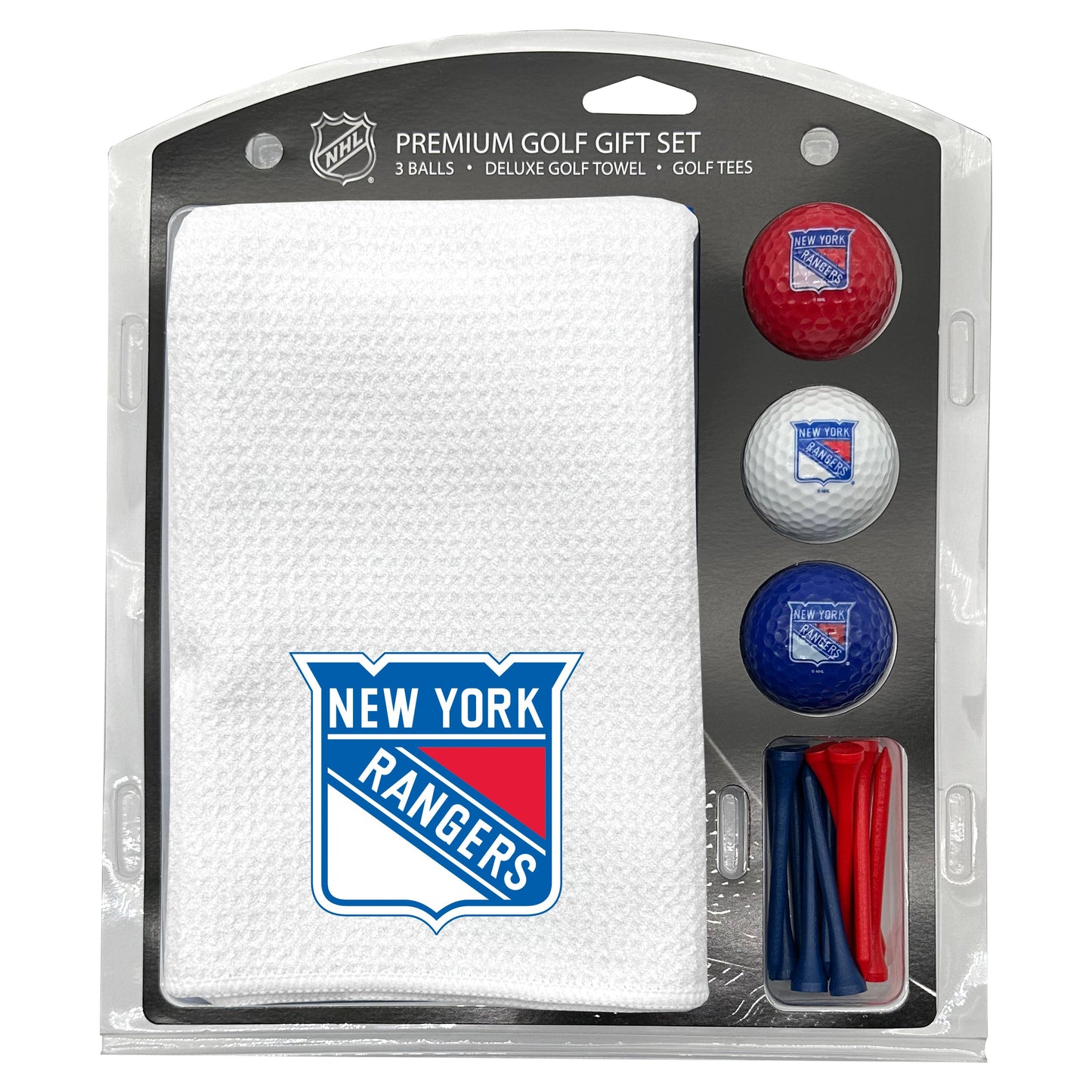 New York Rangers White Microfiber Towel Golf Gift Set - Club Rehab
