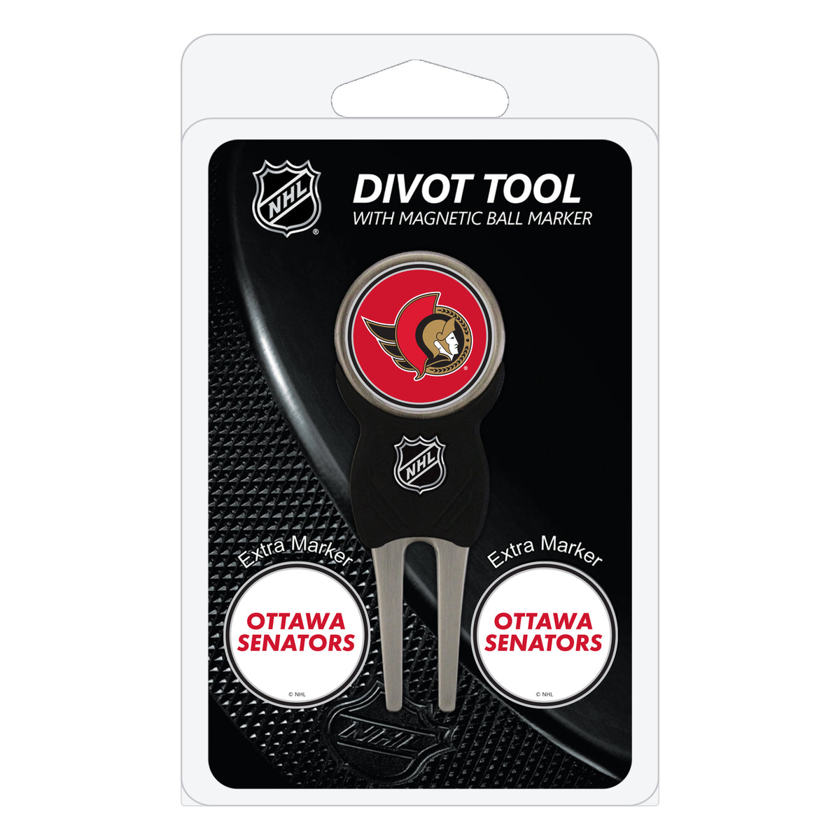 Ottawa Senators divot repair tool and three ball markers