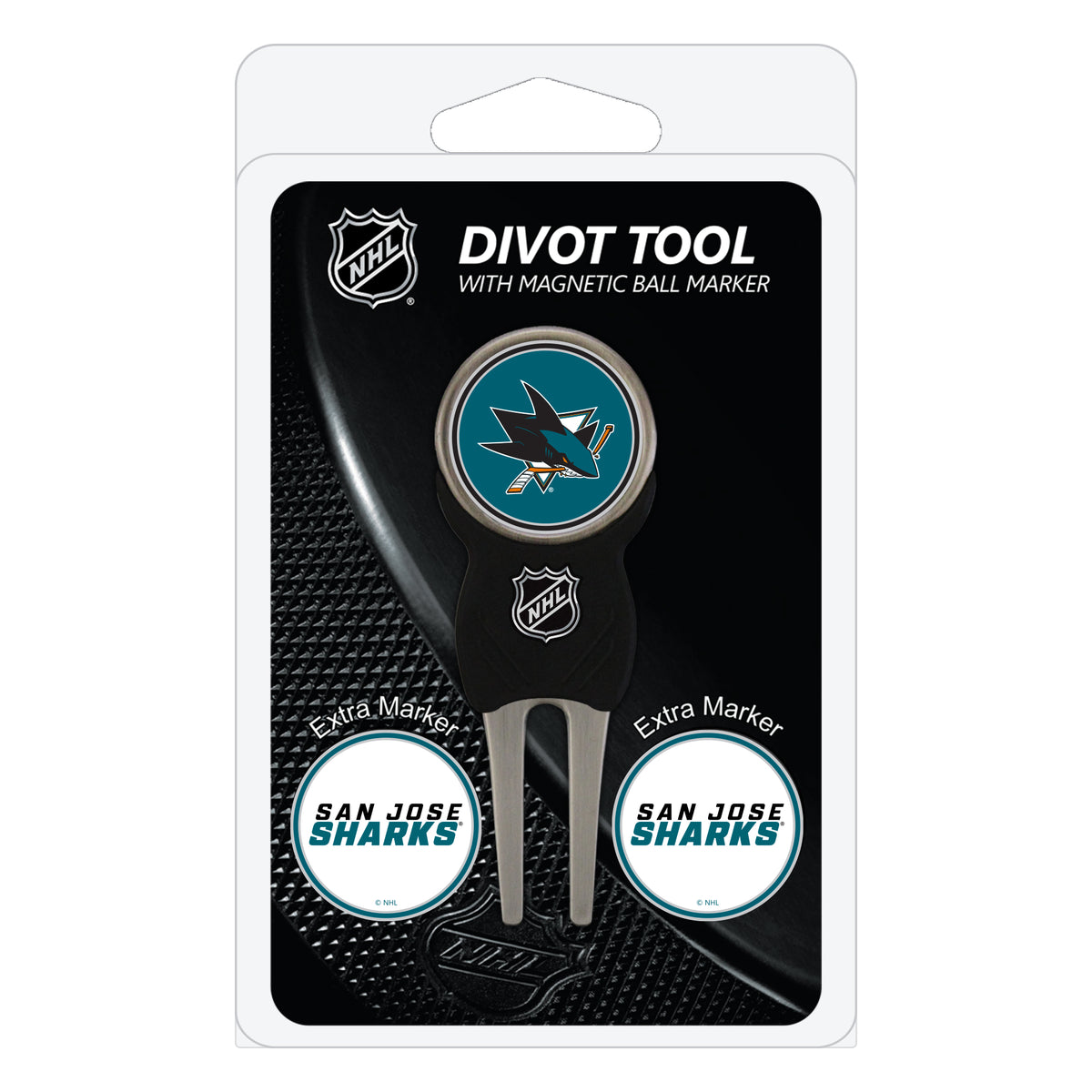 San Jose Sharks divot repair tool and three ball markers