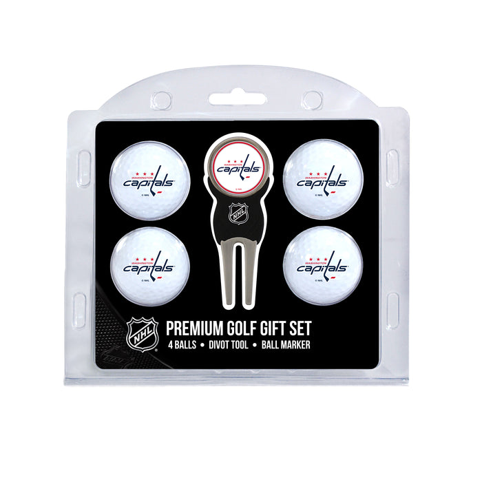 Washington Capitals four ball golf gift set with divot tool and ball marker