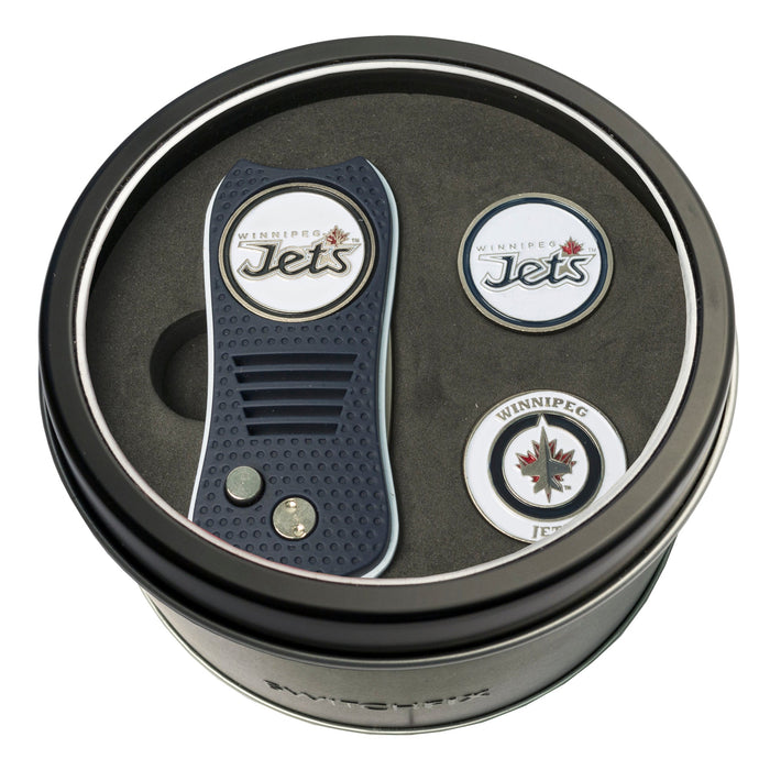 Winnipeg Jets Switchblade divot tool and ball marker tin gift set