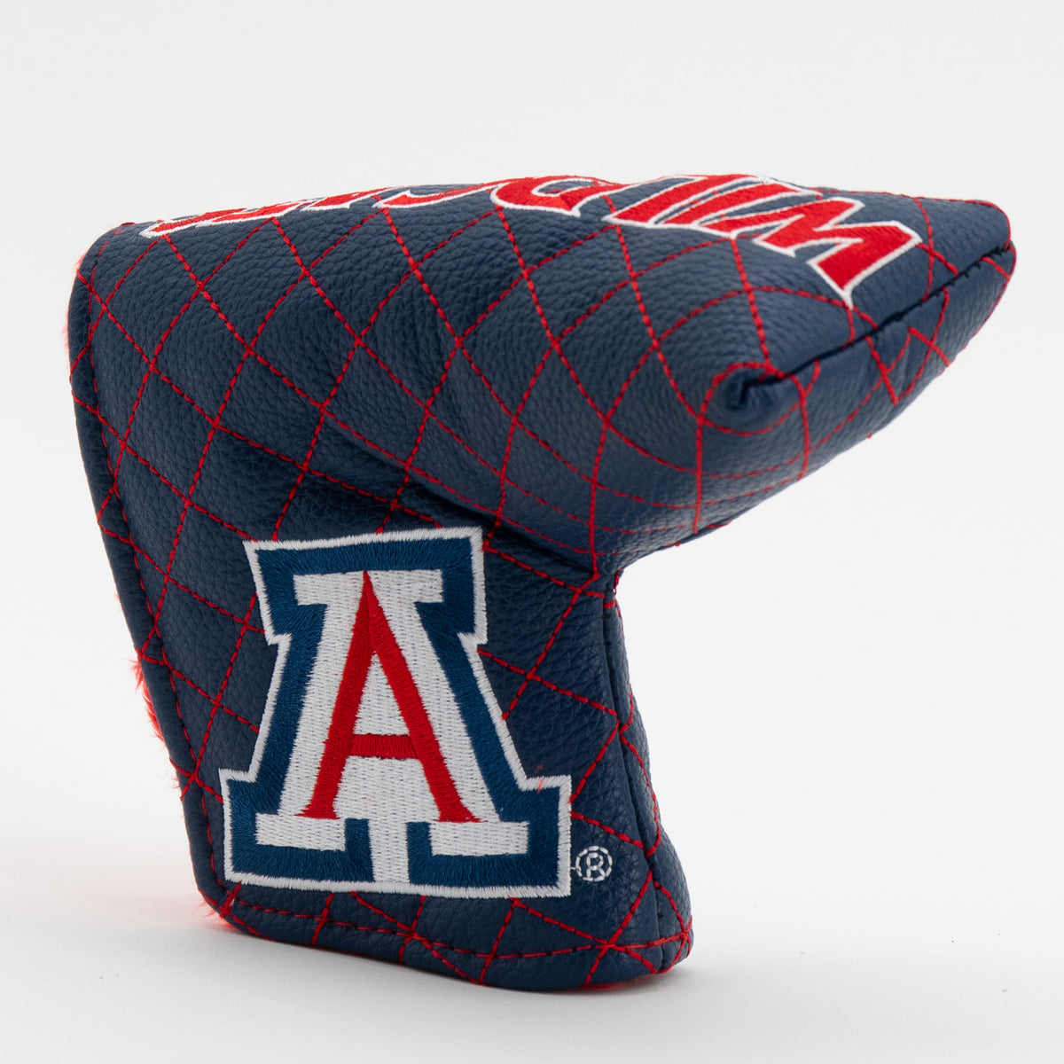 Arizona Wildcats Solid Quilted Blade Putter Cover, angled view