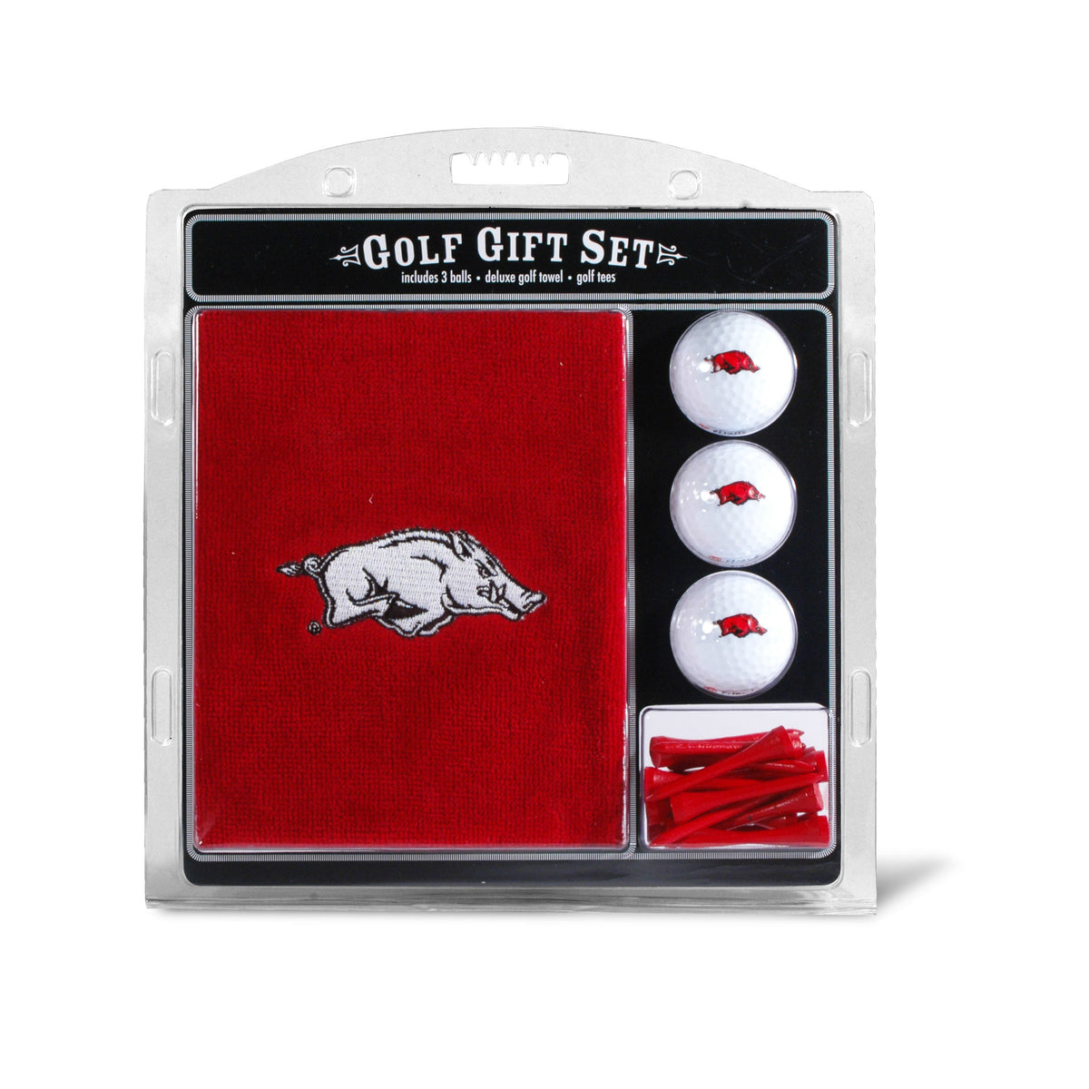 Arkansas Razorbacks Embroidered Towel Golf Gift Set