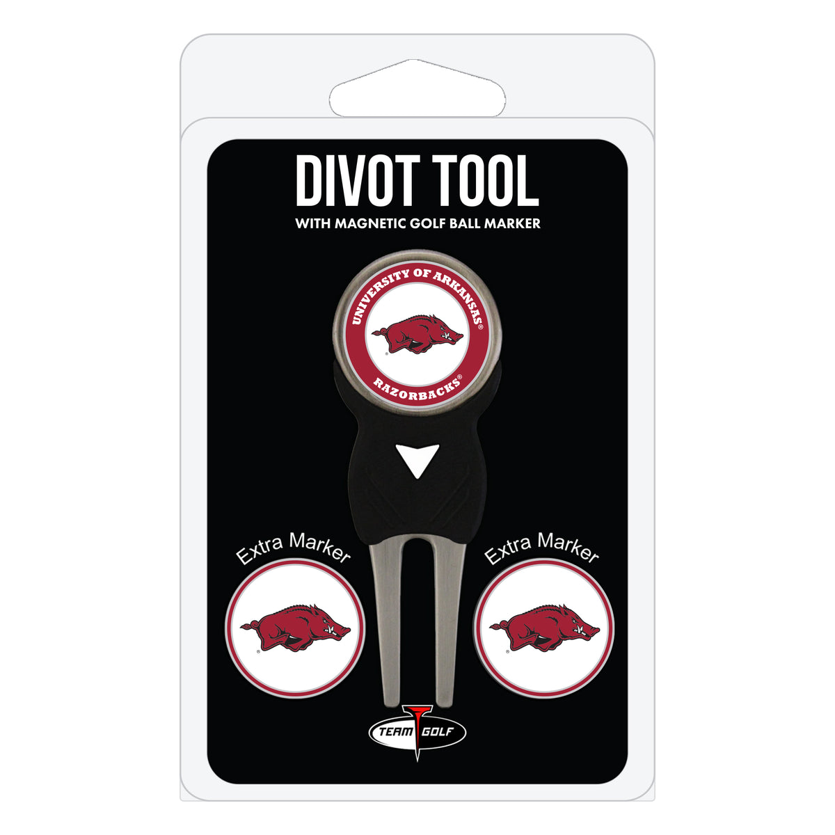 Arkansas Razorbacks divot repair tool and three ball markers