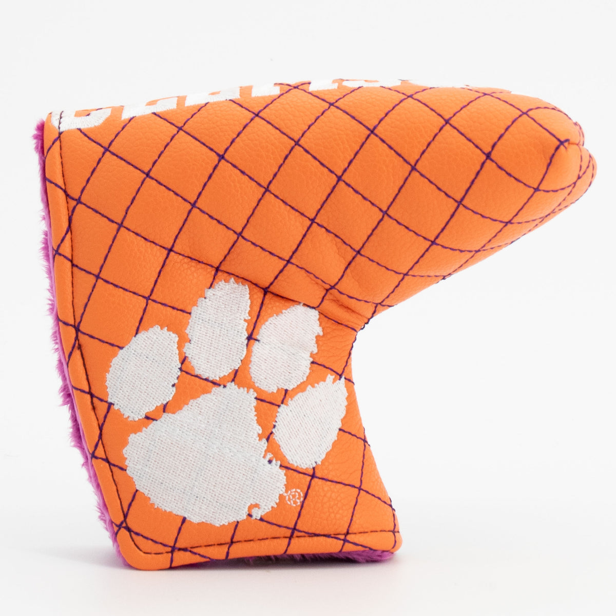 Clemson Tigers Split Quilted Blade Putter Cover, front view