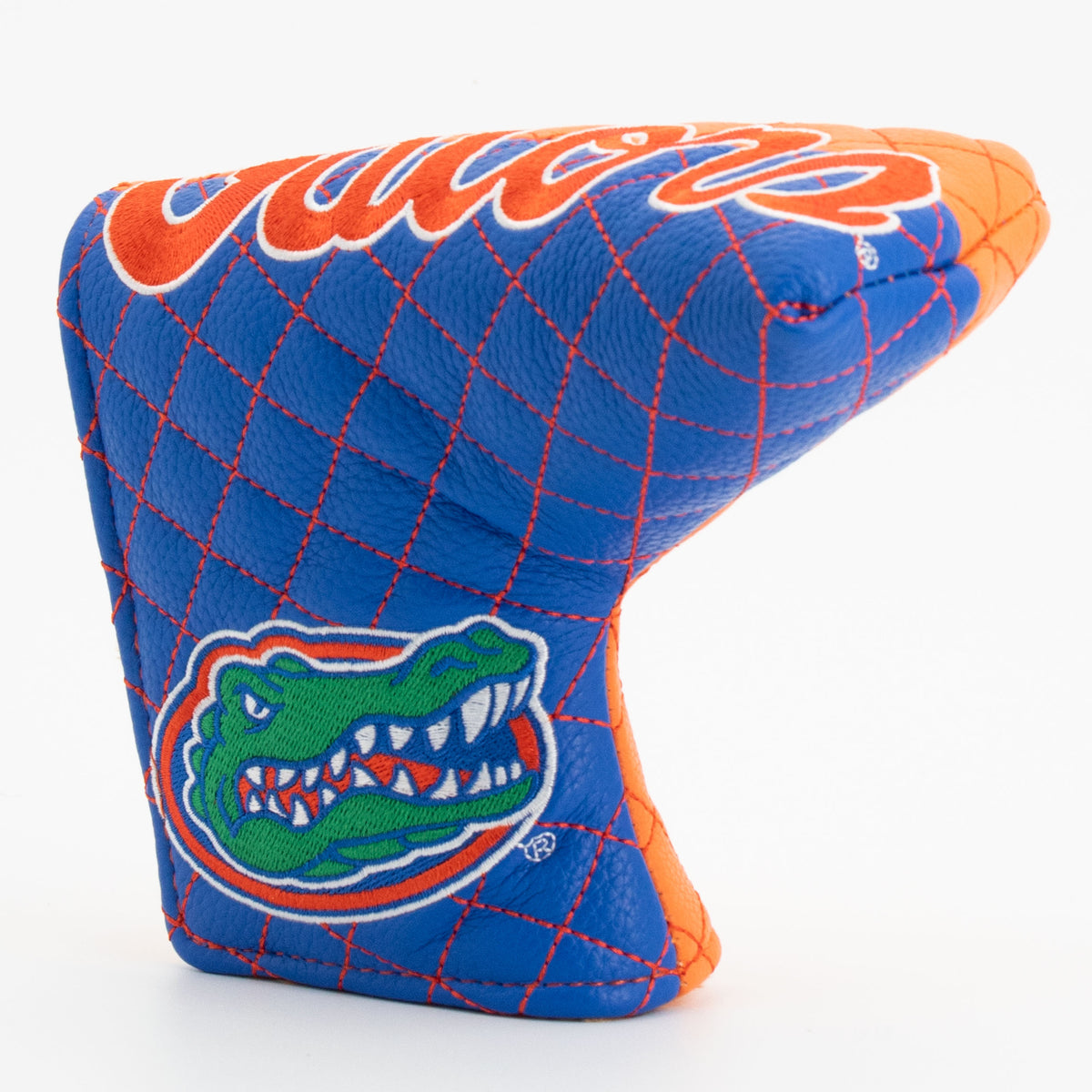 Florida Gators Split Quilted Blade Putter Cover, angled view