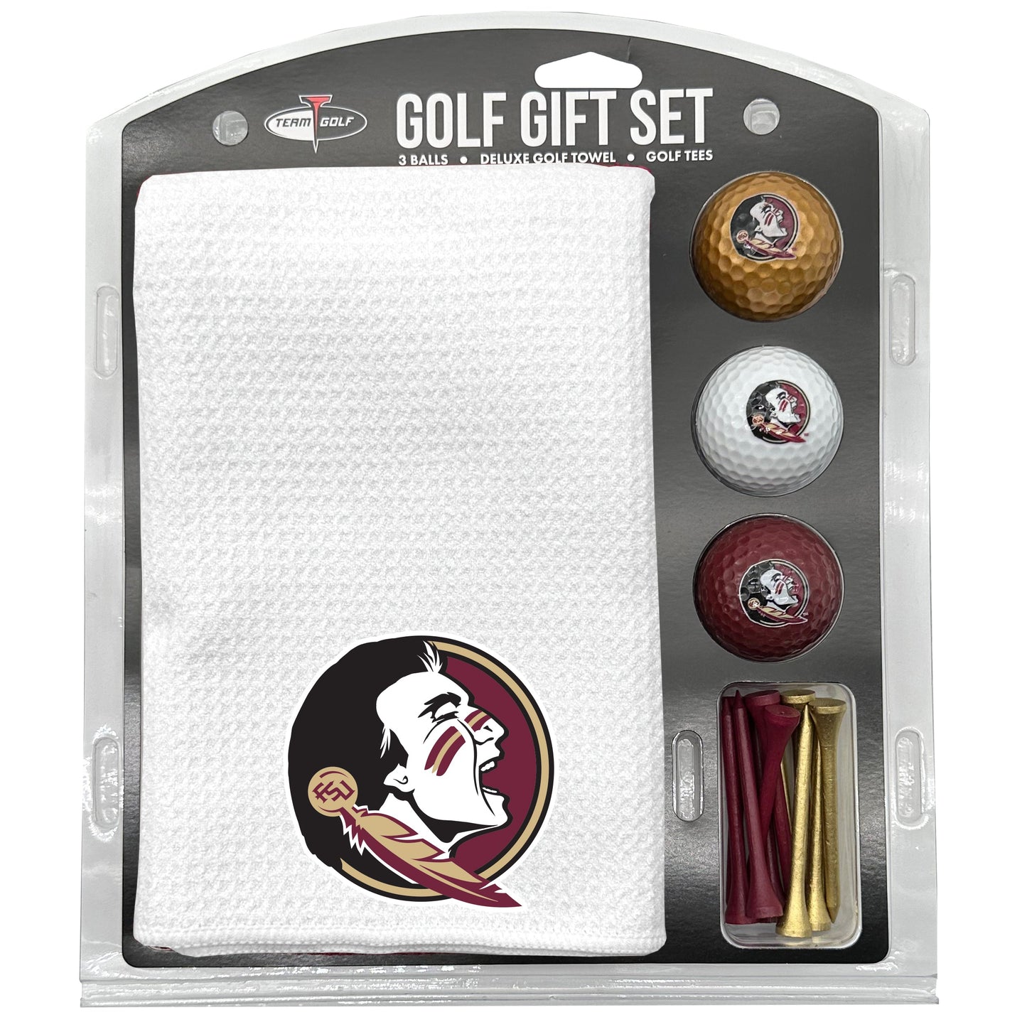 Florida State Seminoles White Microfiber Towel Golf Gift Set - Club Rehab