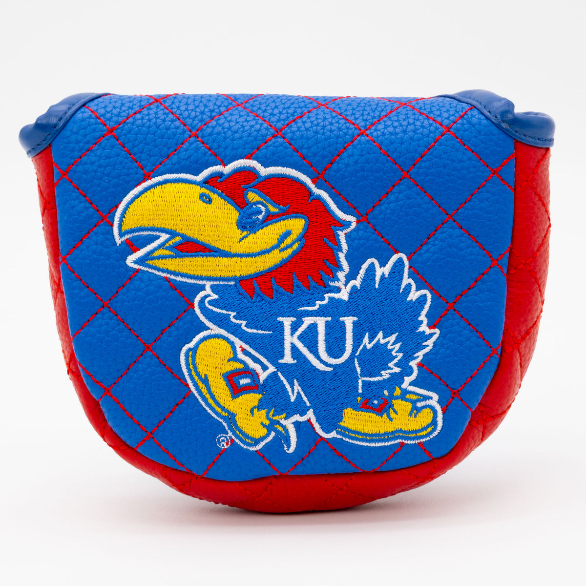 Kansas Jayhawks Solid Quilted Mallet Putter Cover, front view