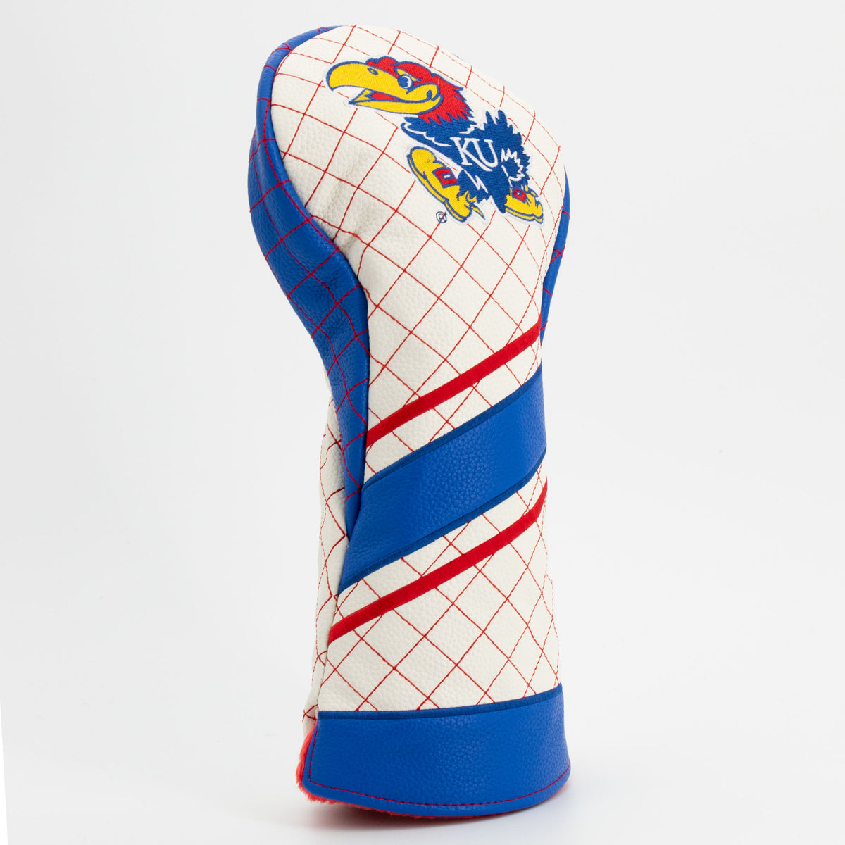 Kansas Jayhawks Striped Quilted Driver Headcover, angled view