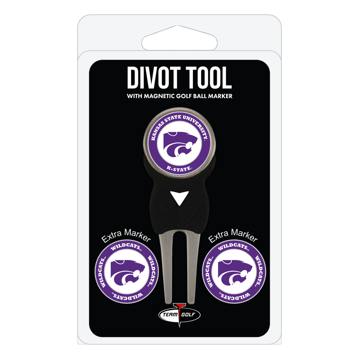 Kansas State Wildcats divot repair tool and three ball markers