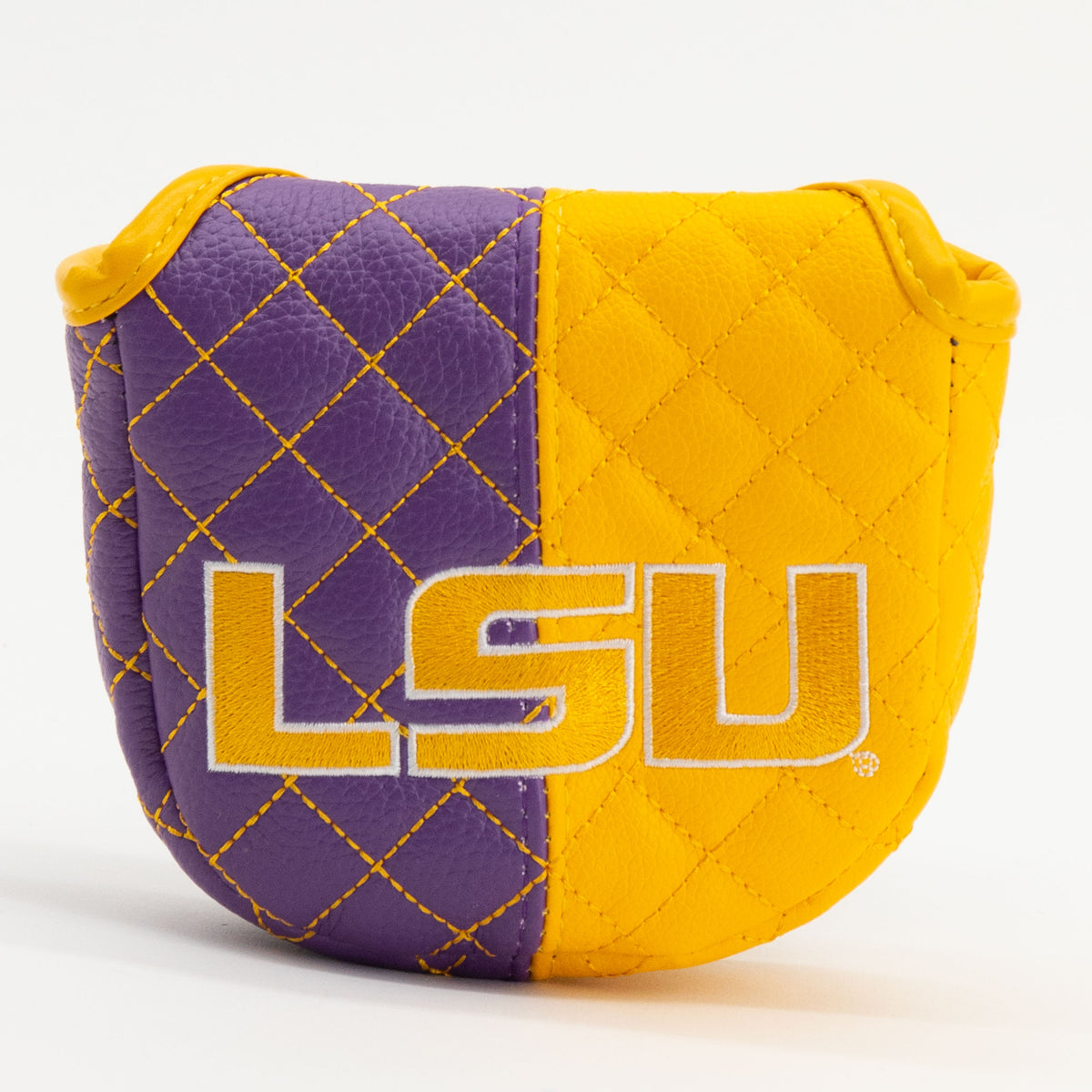 LSU Tigers Split Quilted Mallet Putter Cover, front view