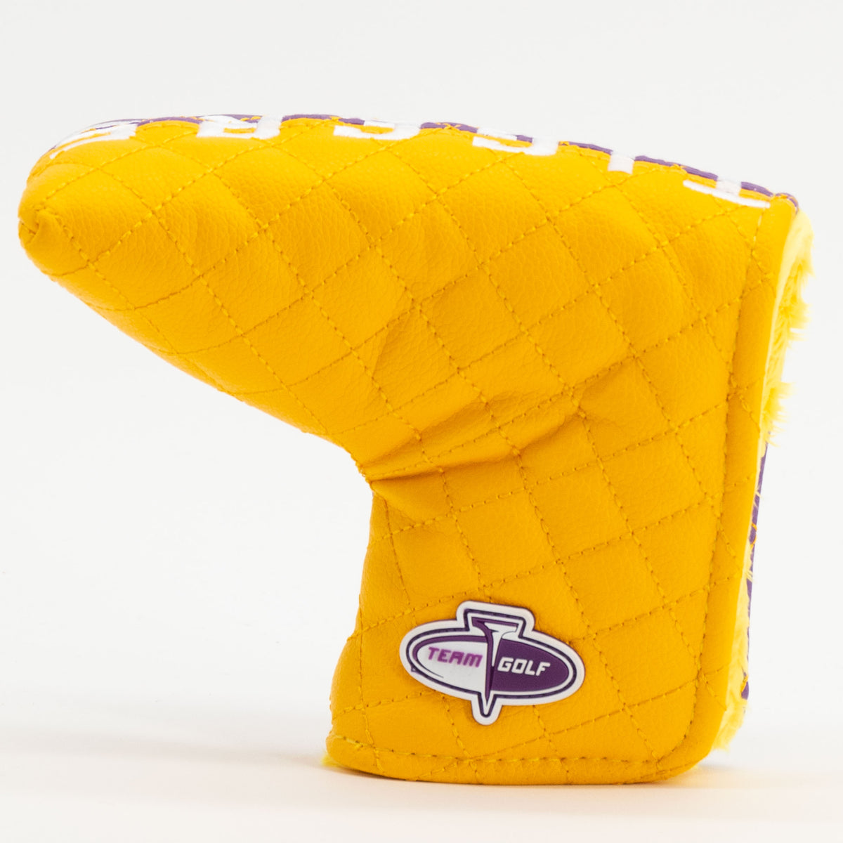 LSU Tigers Split Quilted Blade Putter Cover, back view