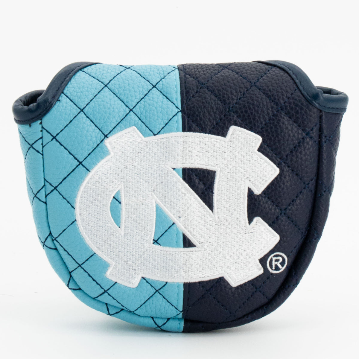 North Carolina Tar Heels Split Quilted Mallet Putter Cover, front view