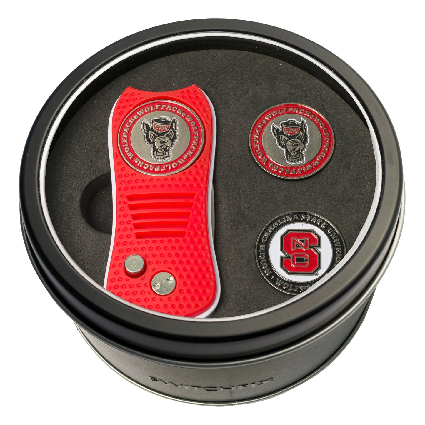NC State Wolfpack Switchblade divot tool and ball marker tin gift set