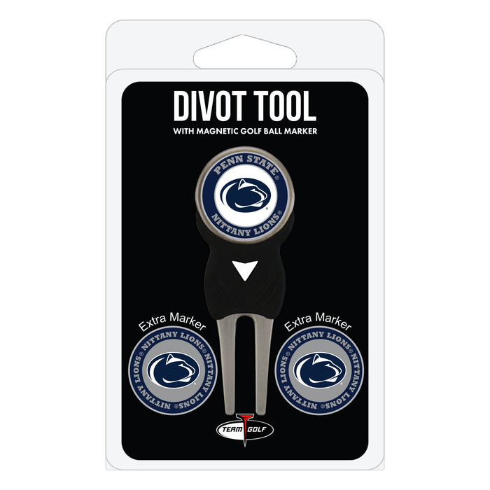 Penn State Nittany Lions divot repair tool and three ball markers
