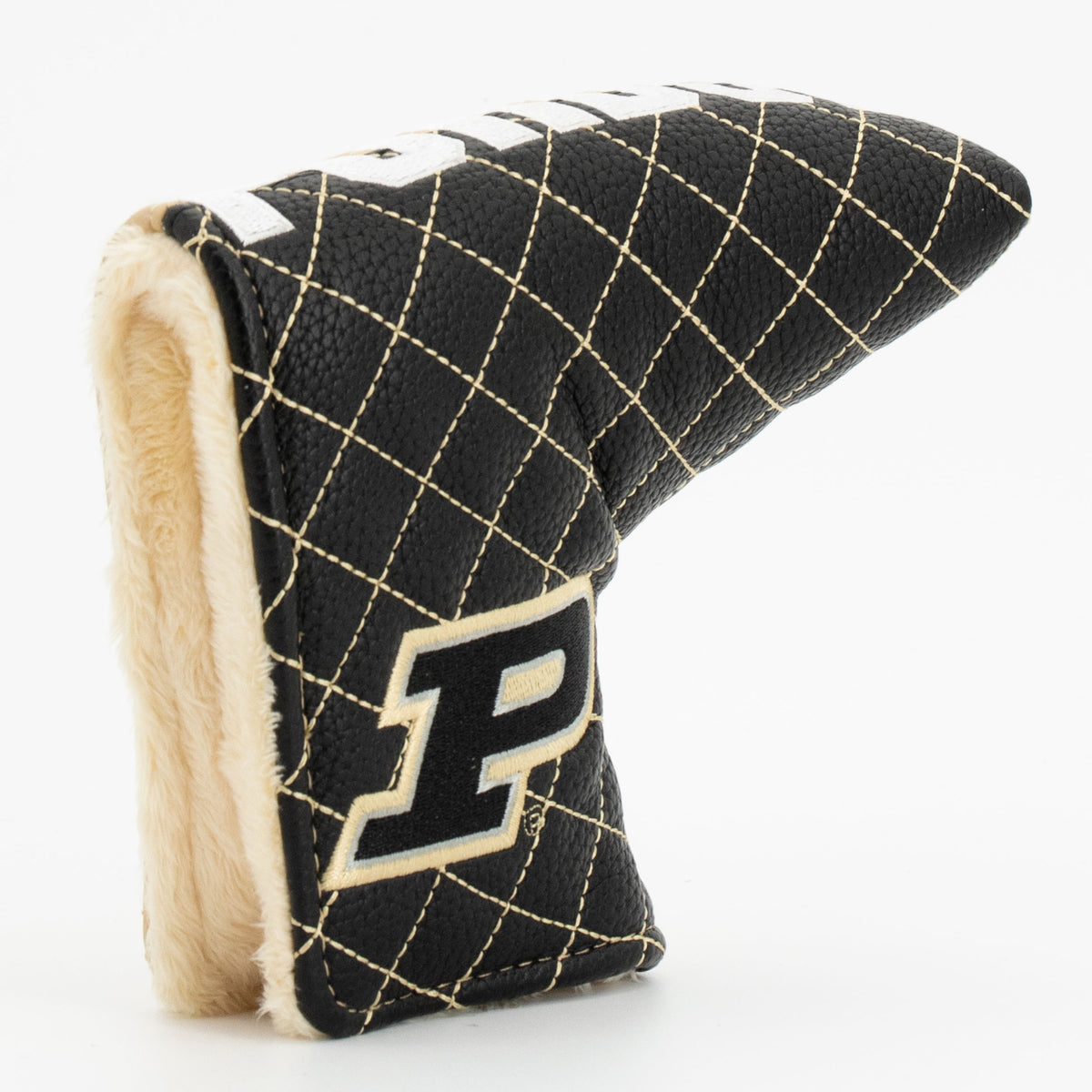 Purdue Boilermakers Split Quilted Blade Putter Cover, opening detail