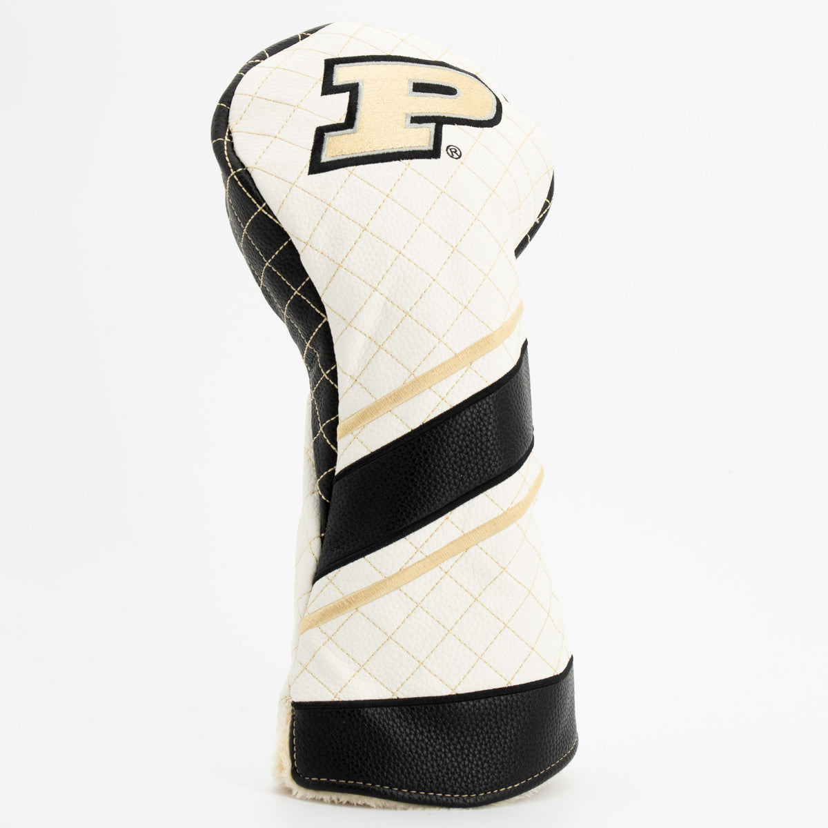 Purdue Boilermakers Striped Quilted Driver Headcover, angled view