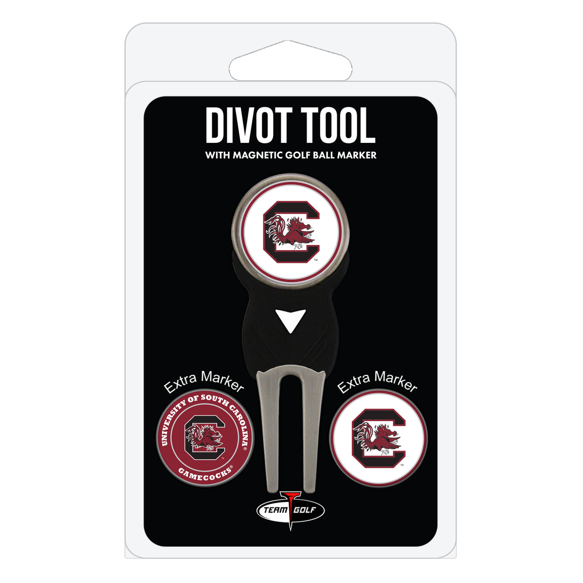 South Carolina Gamecocks divot repair tool and three ball markers