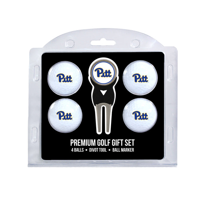Pittsburgh four ball golf gift set with divot tool and ball marker
