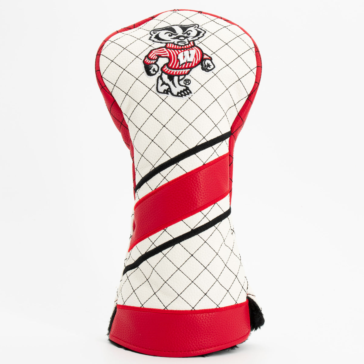 Wisconsin Badgers Striped Quilted Driver Headcover, front view