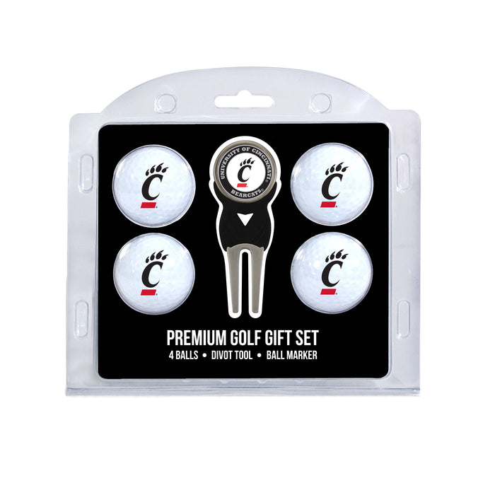 Cincinnati four ball golf gift set with divot tool and ball marker