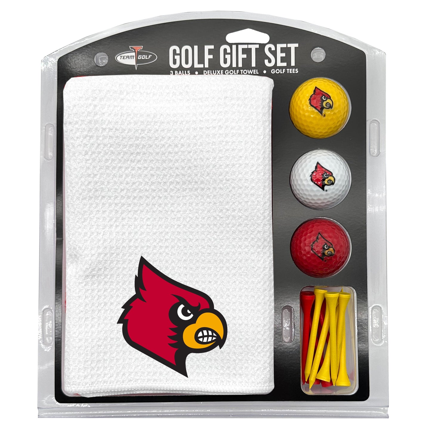 Louisville Cardinals White Microfiber Towel Golf Gift Set - Club Rehab
