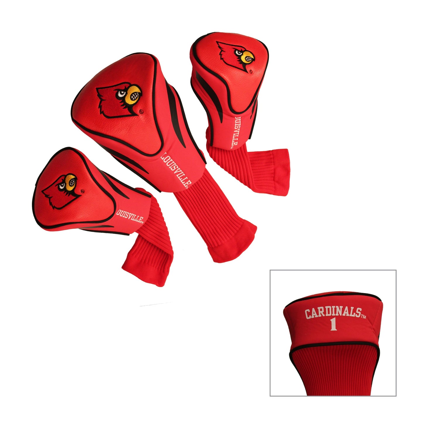 Louisville Cardinals 3 Pack Contour Sock Headcovers - Club Rehab