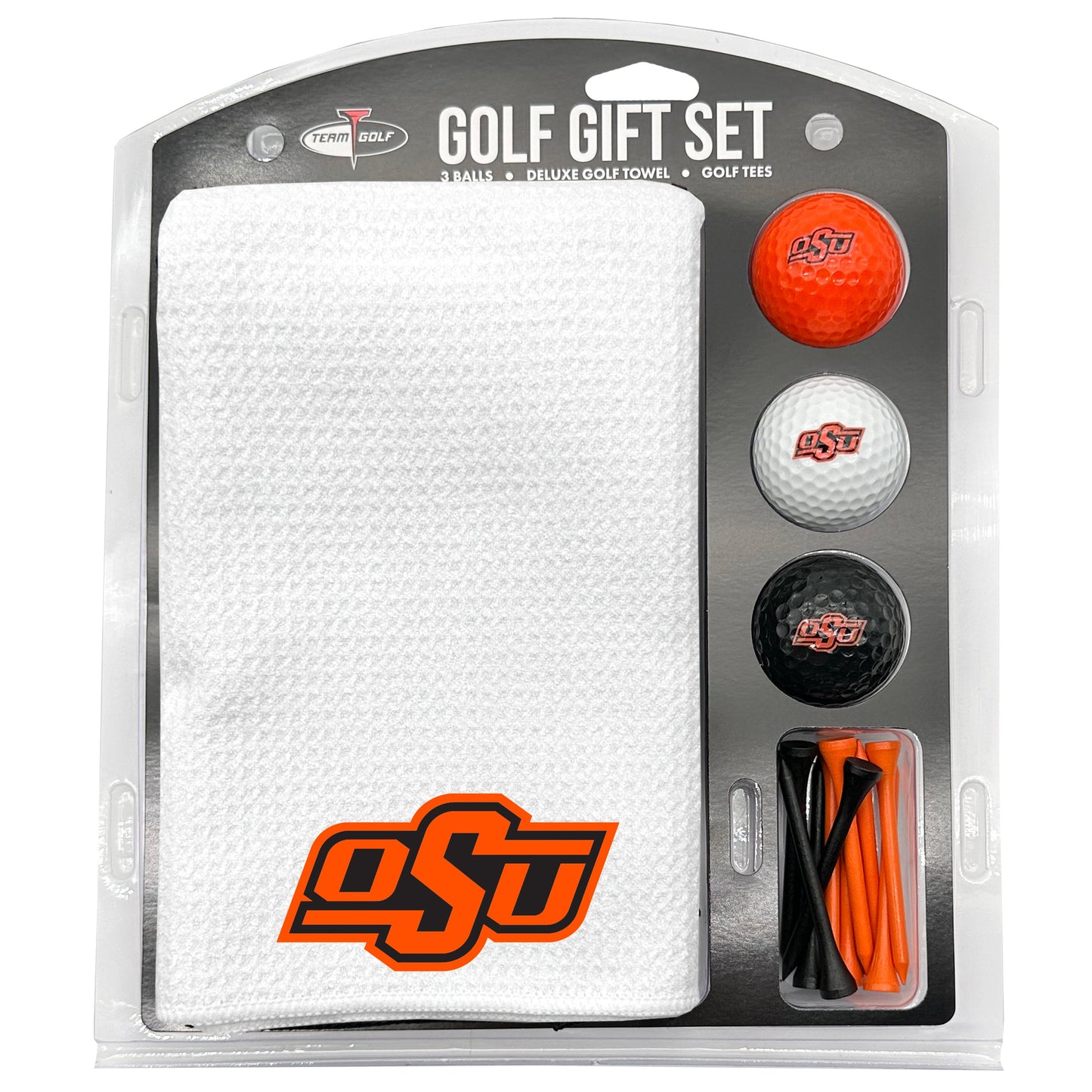 Oklahoma State Cowboys White Microfiber Towel Golf Gift Set - Club Rehab