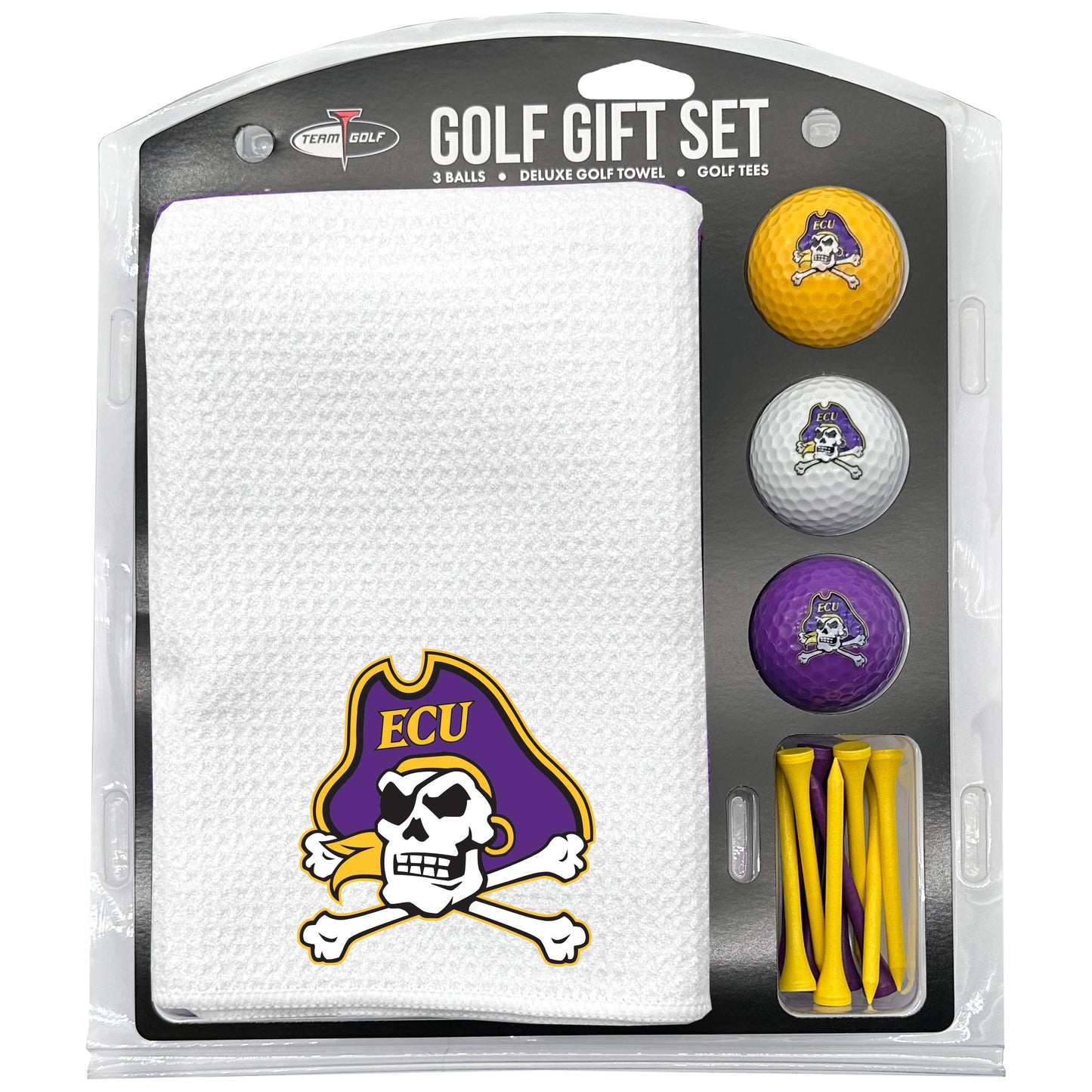 East Carolina Pirates White Microfiber Towel Golf Gift Set - Club Rehab