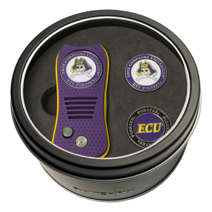East Carolina Pirates Switchblade divot tool and ball marker tin gift set