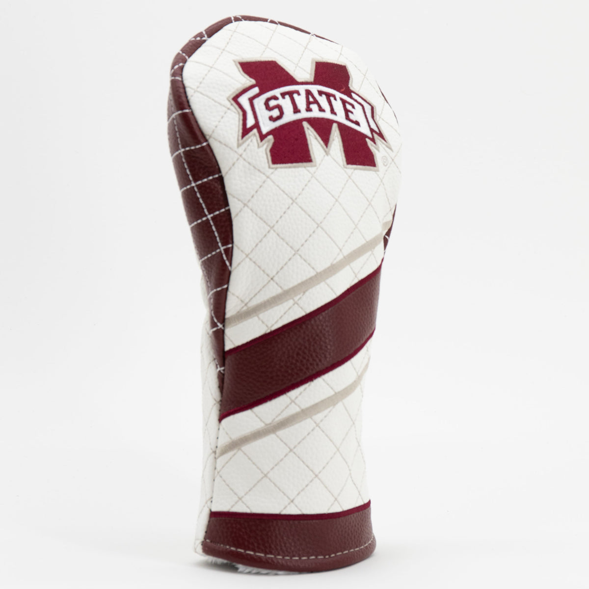 Mississippi State Bulldogs Striped Quilted Fairway Headcover, angled view