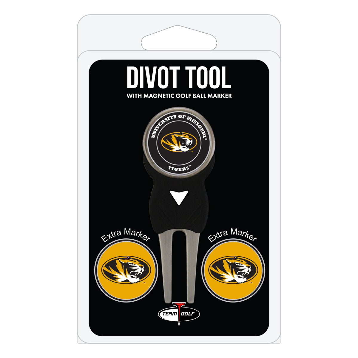 Missouri Tigers divot repair tool and three ball markers