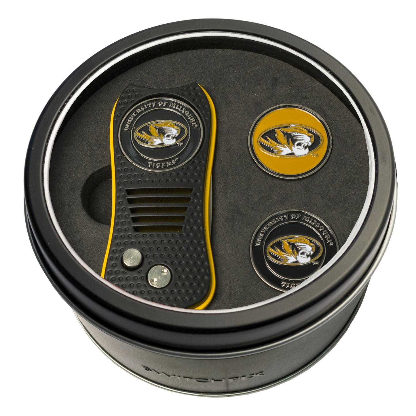 Missouri Tigers Switchblade divot tool and ball marker tin gift set