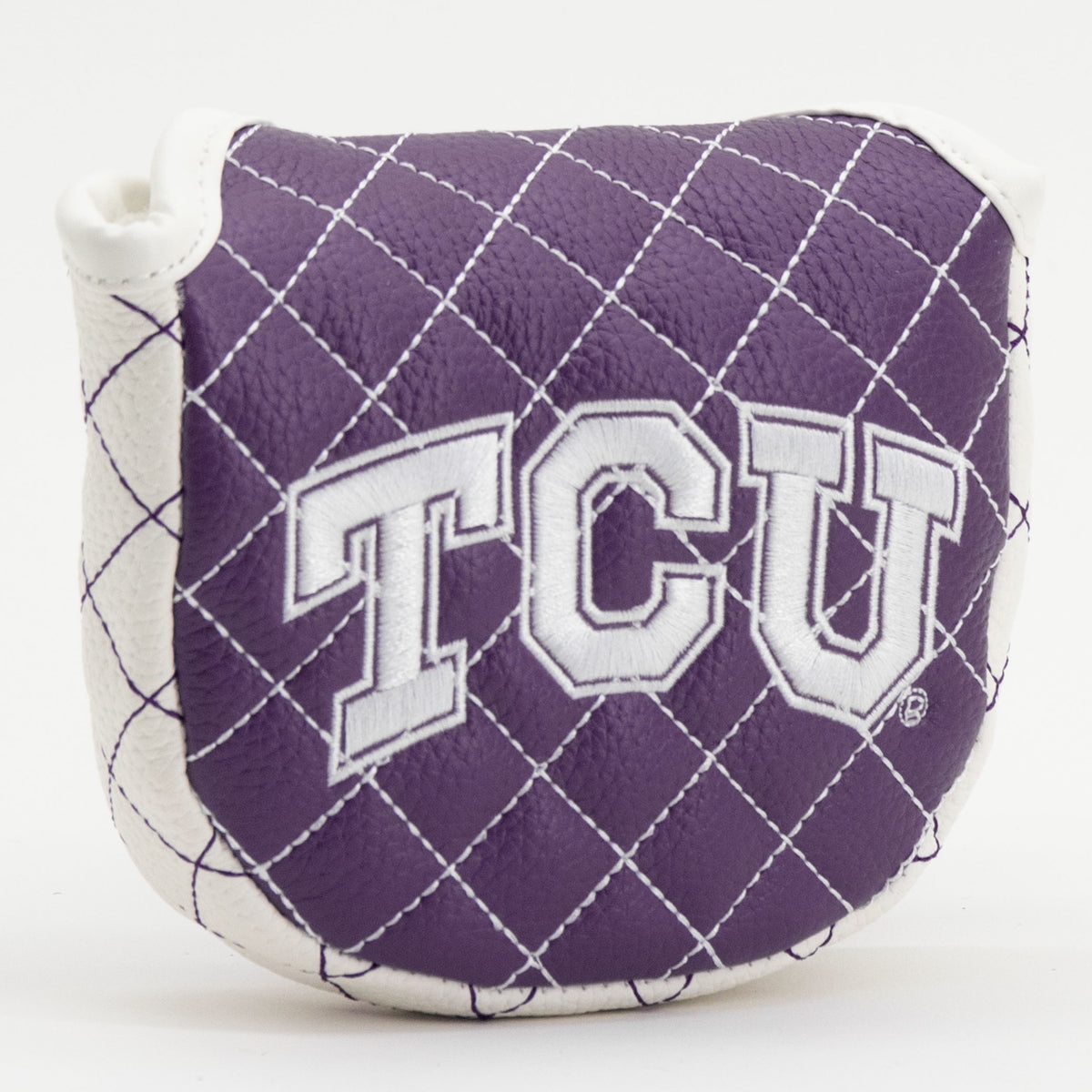TCU Horned Frogs Solid Quilted Mallet Putter Cover, angled view