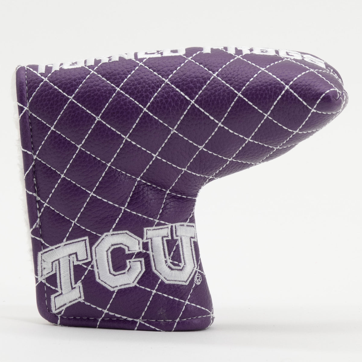 TCU Horned Frogs Solid Quilted Blade Putter Cover, front view