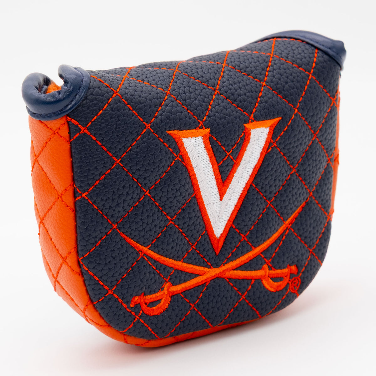 Virginia Cavaliers Solid Quilted Mallet Putter Cover, angled view