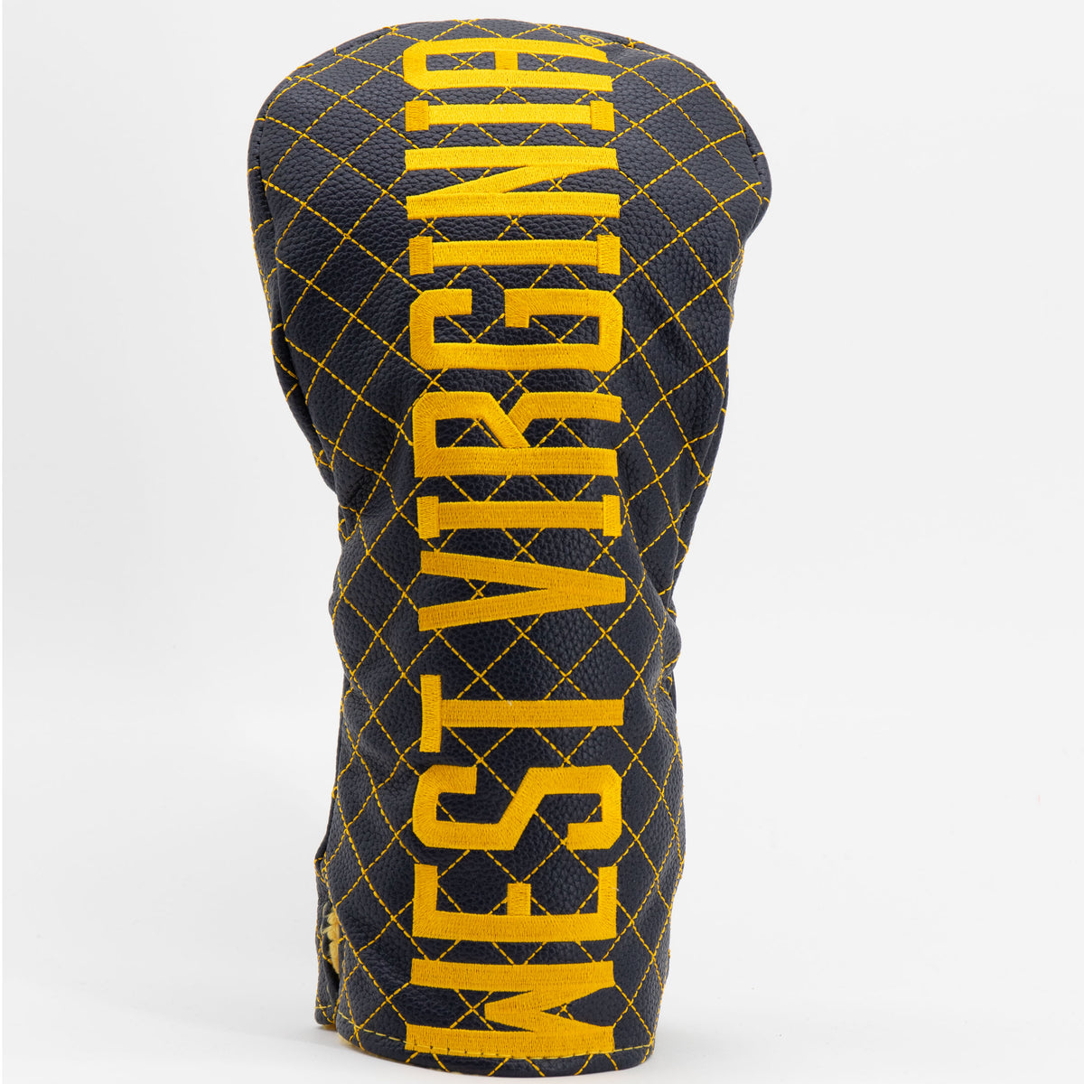West Virginia Mountaineers Solid Quilted Driver Headcover, front view