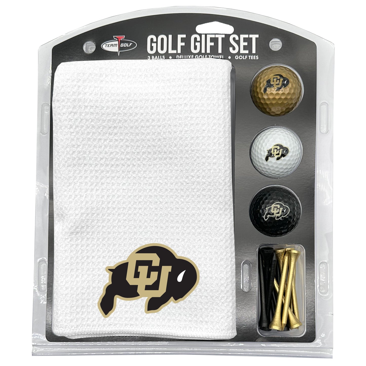 Colorado Buffaloes White Microfiber Towel Golf Gift Set - Club Rehab